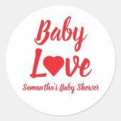 Sticker Rond Baby shower Coeur Amour Bébé (Devant)