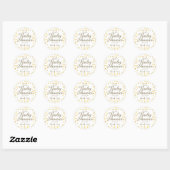 Sticker Rond Baby shower Coeurs d'or / Sprinkle Favor (Feuille)