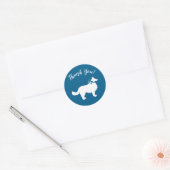 Sticker Rond Baby shower Collie frontalier (Enveloppe)