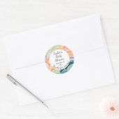 Sticker Rond Baby shower coloré Boho Rainbows (Enveloppe)