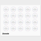 Sticker Rond Baby shower Confetti Merci Favoriser (Feuille)