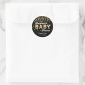 Sticker Rond Baby shower Confetti moderne et tendance en or noi (Sac)