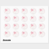 Sticker Rond Baby shower Coquette rose Bow (Feuille)
