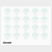 Sticker Rond Baby shower Couples Couples Cute Raindrops / Saupo (Feuille)