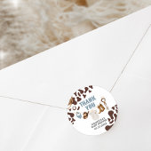 Sticker Rond Baby shower Cowboy