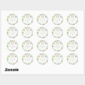 Sticker Rond Baby shower cultivé localement (Feuille)