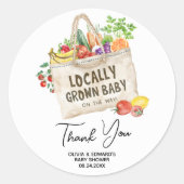 Sticker Rond Baby shower cultivé localement (Devant)