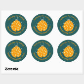 Sticker Rond Baby shower CUSTOM Merci Ladybug (Feuille)