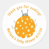Sticker Rond Baby shower CUSTOM Merci Ladybug (Devant)