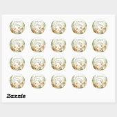Sticker Rond Baby Shower Cute Baby Animals (Feuille)