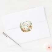 Sticker Rond Baby Shower Cute Baby Animals (Enveloppe)