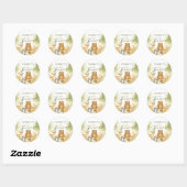 Sticker Rond Baby Shower Cute Baby Animals (Feuille)