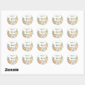 Sticker Rond Baby Shower Cute Baby Animals (Feuille)