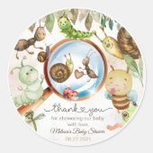 Sticker Rond Baby shower Cute Bug & Caterpillar (Devant)