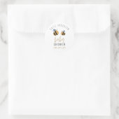 Sticker Rond Baby shower d'abeille simple mignonne (Sac)
