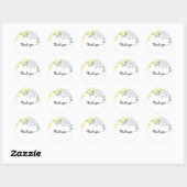 Sticker Rond Baby shower d'abeilles (Feuille)