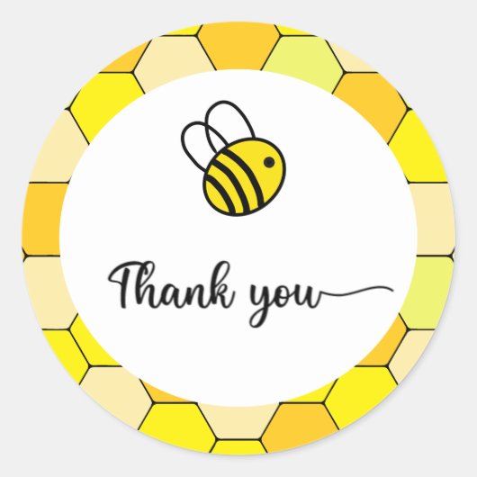 Sticker Rond Baby shower d'abeilles (Devant)