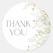 Sticker Rond Baby shower d'abeilles Fleur sauvage Boho (Devant)