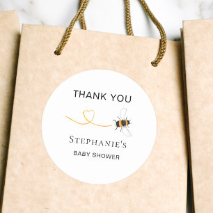 Sticker Rond Baby shower d'abeilles Merci
