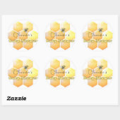 Sticker Rond Baby shower d'abeilles miel (Feuille)