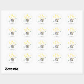 Sticker Rond Baby shower d'abeilles miel (Feuille)