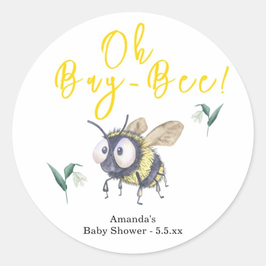 Sticker Rond Baby shower d'abeilles miel (Devant)