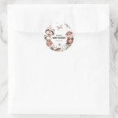 Sticker Rond Baby shower d'amis du bois mignon (Sac)