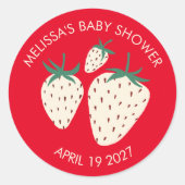 Sticker Rond Baby shower d'ananas blanc mûr (Devant)