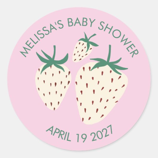 Sticker Rond Baby shower d'ananas blanc mûr (Devant)
