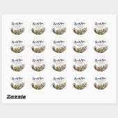 Sticker Rond Baby shower d'animaux de bois mignons (Feuille)