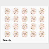 Sticker Rond Baby shower d'animaux de ferme Merci (Feuille)