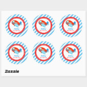 Sticker Rond Baby shower d'anniversaire de l'avion (Feuille)