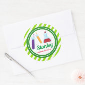 Sticker Rond Baby shower d'anniversaire Mad Science (Enveloppe)