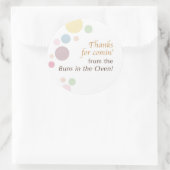 Sticker Rond baby shower dans le four (Sac)
