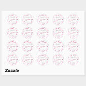 Sticker Rond Baby shower d'aquarelle cerise personnalisé (Feuille)