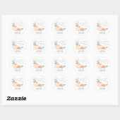Sticker Rond Baby shower d'aquarelle Citrouille orange (Feuille)