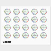 Sticker Rond Baby shower d'aquarelle de cactus succulent (Feuille)