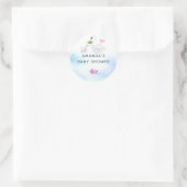 Sticker Rond Baby shower d'aquarelle de cygne (Sac)