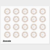 Sticker Rond Baby shower d'aquarelle florale chic (Feuille)
