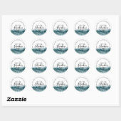 Sticker Rond Baby shower d'aquarelle Forest Adventure (Feuille)