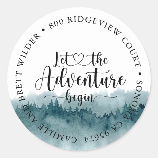 Sticker Rond Baby shower d'aquarelle Forest Adventure (Devant)