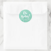 Sticker Rond Baby shower d'aquarelle Oh Baby Mint (Sac)
