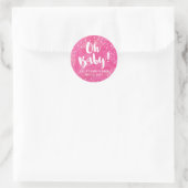 Sticker Rond Baby shower d'aquarelle rose bébé (Sac)