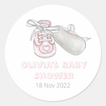 Baby shower d'aquarelle rose bébé Bootie