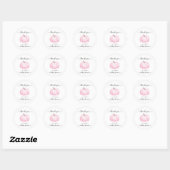 Sticker Rond Baby shower d'aquarelle rose citrouille Merci (Feuille)