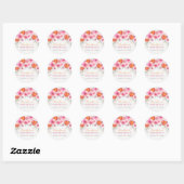Sticker Rond Baby shower d'aquarelle rose Citrus (Feuille)