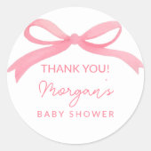 Sticker Rond Baby shower d'aquarelle rose pâle (Devant)