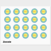 Sticker Rond Baby shower d'aquarelle Sunshine Arrière - plan pe (Feuille)