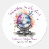 Sticker Rond Baby shower d'astrologie du cristal céleste (Devant)