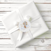 Sticker Rond Baby shower d'attente Bear Blue Bearly